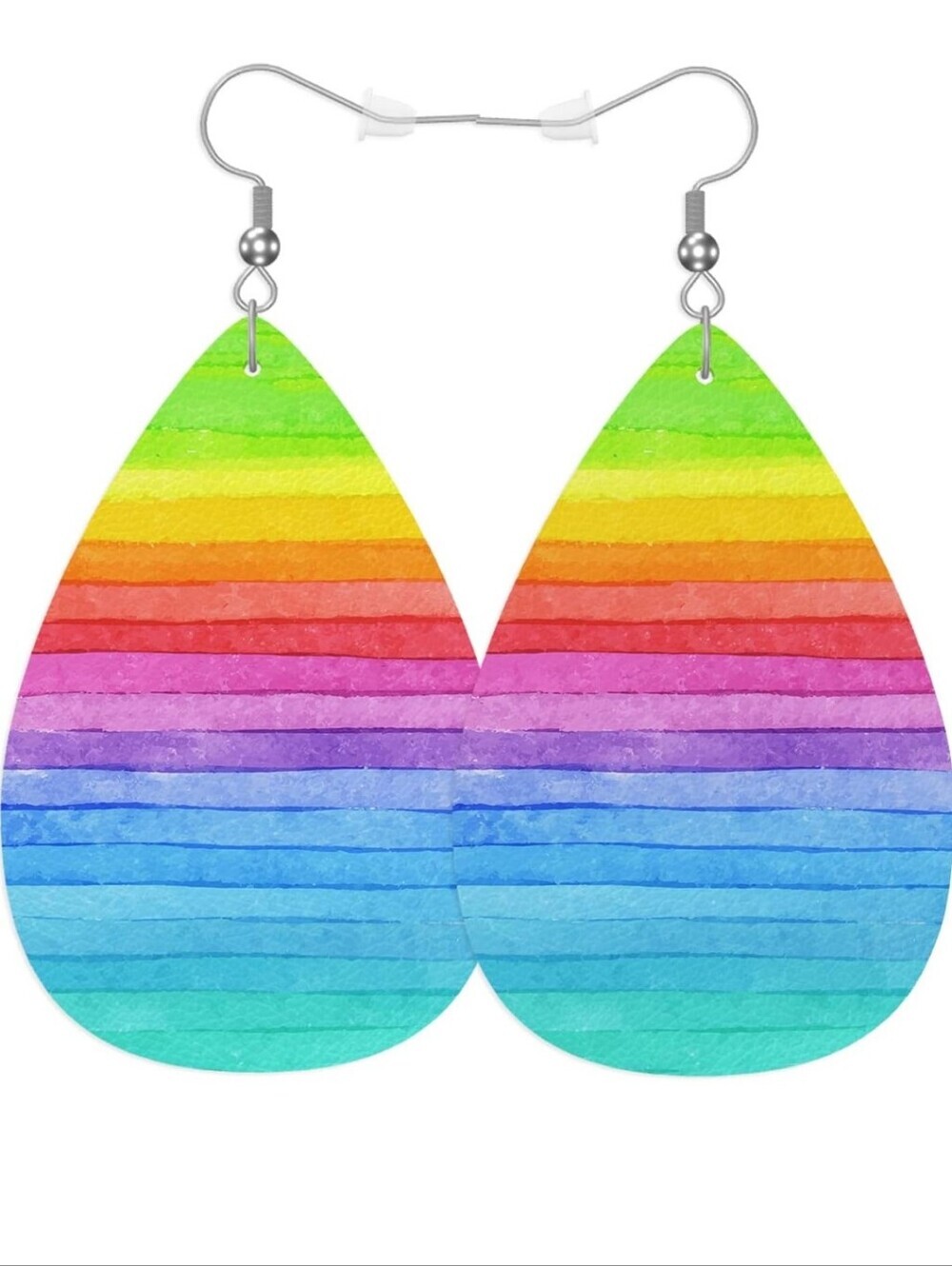 Rainbow Striped Teardrop Earrings